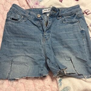 Wax Jean Women's Light Blue Frayed Denim Shorts